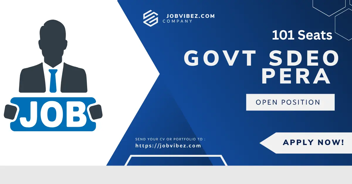 Govt SDEO Pera Jobs
