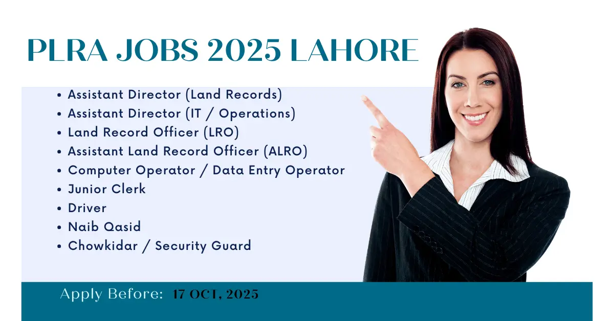 PLRA Jobs 2025 Lahore